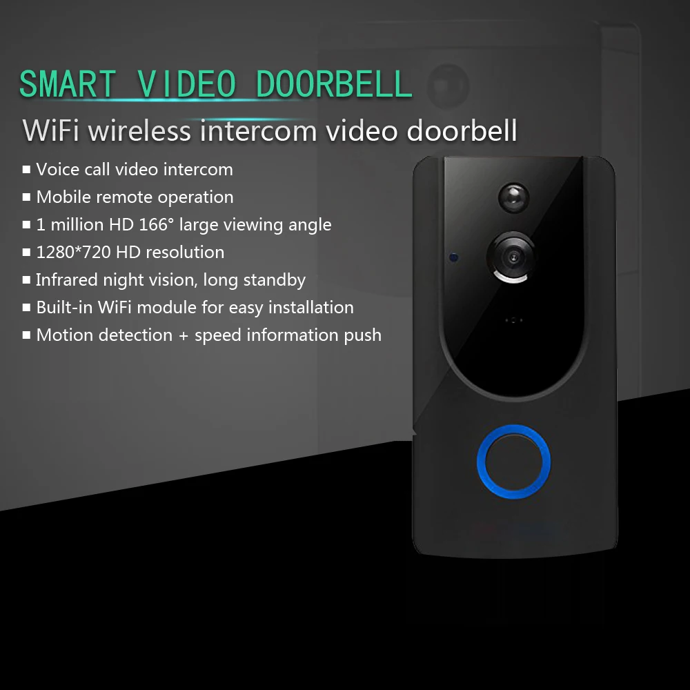 Умный дверной Звонок камера 720 P Wifi беспроводной Вызов домофон видео-глаз для дверной звонок в квартиру кольцо для телефона домашняя камера безопасности