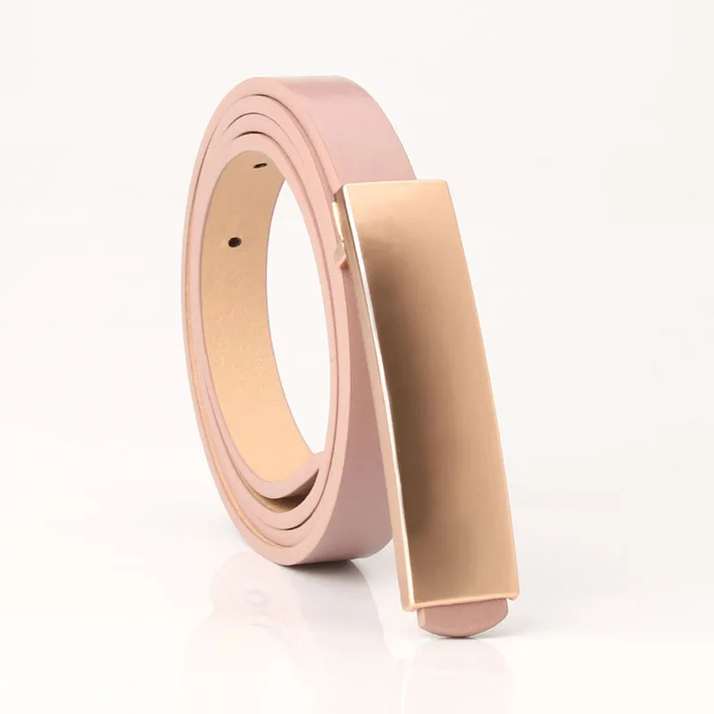 Роскошная металлическая пряжка тонкий ремень классический дикий женский минималистичные тонкие ремни Пояс для одежды аксессуары - Color: Pink