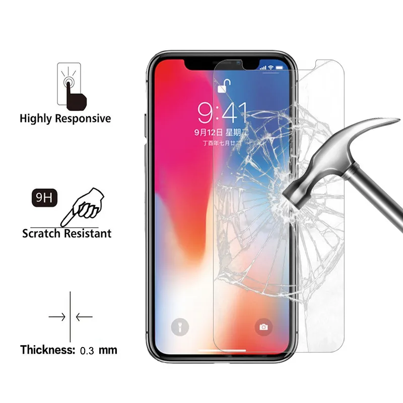 

5PCS 10PCS For Glass iphone X XR XS MAX Screen Protector Tempered Glass On the For iPhone 7 8 Plus Glass 6 6 S 5 5S Phone Film
