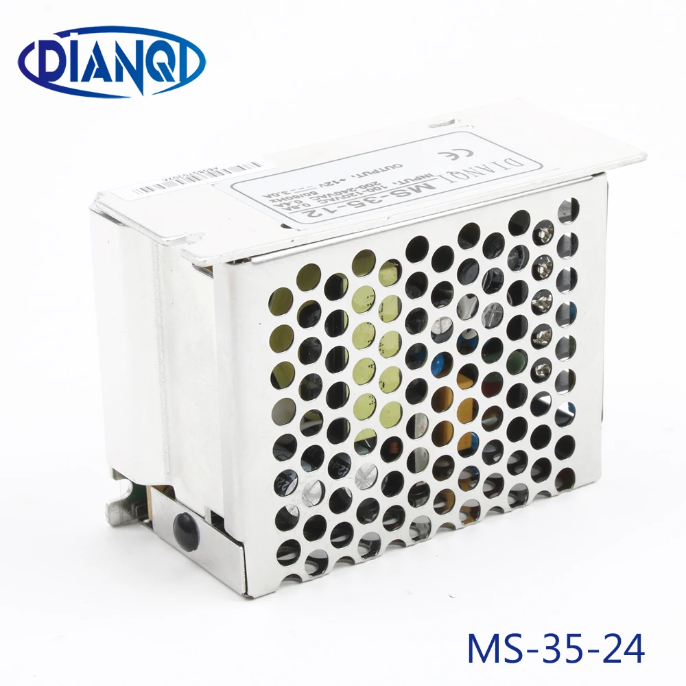 

DIANQI power supply unit 35W 24V 1.5A power suply 35W 24V mini size din led ac dc converter ms-35-24