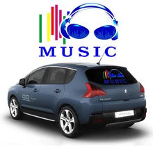 OKEEN 45*30 cm Auto Muziek Equalizer Sticker Gitaar Gepersonaliseerde Oordopjes Patroon Auto EL Sheet Sticker EQ Voorruit Sticker