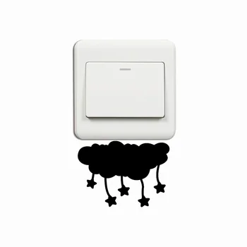 

KG-162 Cute Cloud and Stars Light Switch Sticker Cartoon Vinyl Wall Stickers for Kids Room Home Wallpaper