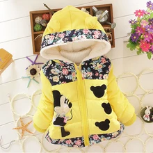 New Winter Baby Girls Minnie Jacket Kids Cotton Warm Coat Chirdren Character Lovely Thick Hoodies Outerwear Girls Vest