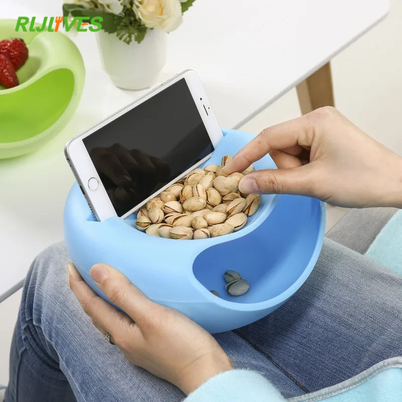 

Plastic Storage Box Double-layer Circular Melon Seeds Dishes Desktop Organizer Cosmetic Snack Box Holder Kitchen Bathroom Shelf