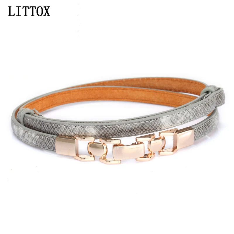 

New Design Women Belt Thin Genuine Leather Belt ladies Snakeskin thin belts for women dress Ceinture Femme female