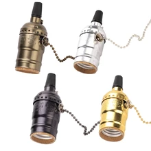 Ретро E27 винтовой цоколь, винтажный подвесной светильник, держатель лампы для бара, кофейни, украшения, люстра, Вытяжная цепь, переключатель, лампа