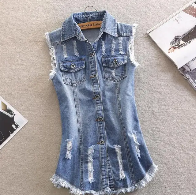 casaco jeans sem manga