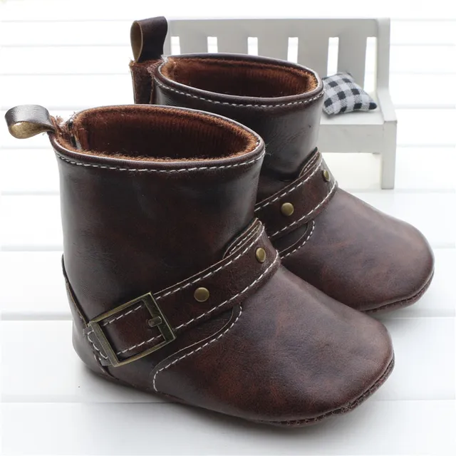 Infant Toddler Western Cowboy Boots Baby Boy Girl Chocolate/Brown PU