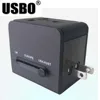 Adaptador de enchufe universal global blanco negro doble USB 5V 2.1A puerto de viaje AC adaptador de corriente con AU US UK EU enchufe convertidor ► Foto 3/6