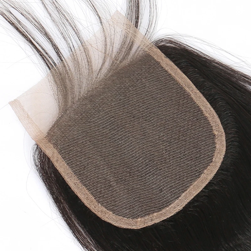 Прямые волосы Yaki Lace Closure с детскими волосами вокруг предварительно сорванного света Yaki человеческие волосы закрытие Dolago бразильские волосы remy