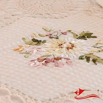 Najtaniej Projektant 100% ręcznie robiony obrus na szydełku, elegancka europejska rustykalnych kwiatowych dekoracji stołu, bawełniana pościel drążą obrus