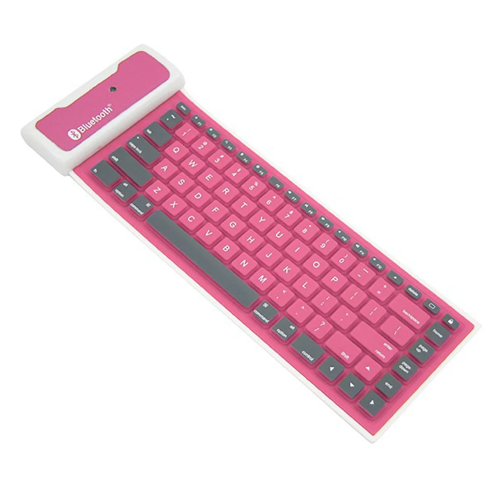 Deepfox Водонепроницаемая Универсальная Портативная Беспроводная Мягкая силиконовая Bluetooth клавиатура для ноутбука для iPad новая клавиатура для смартфона - Цвет: Розовый