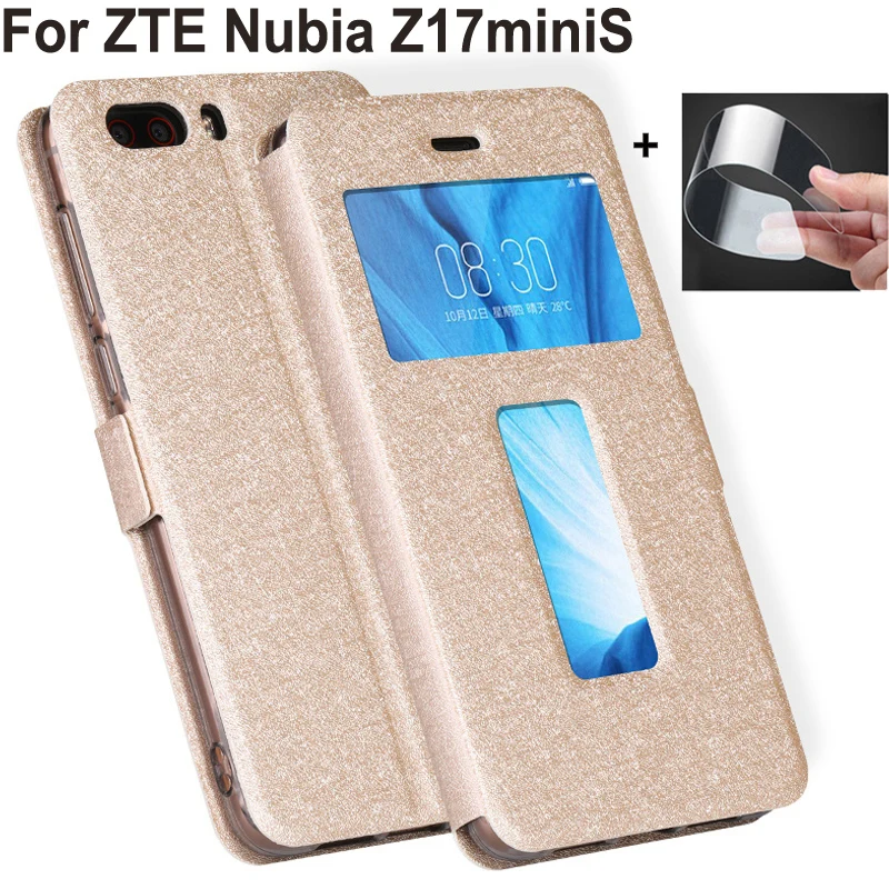 Чехол с открытым окошком для ZTE Nubia Z17minis чехол Z17 mini S NX589J из искусственной кожи