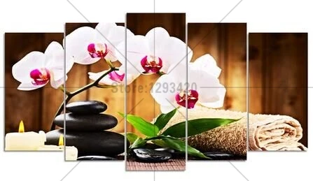 

New DIY diamond painting Full drill square diamond Orchid & stone 5pcs 5D diamond embroidery Cross Stitch Rhinestones wall decor