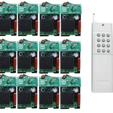 12 каналов РЕЛЕ rf-коммутатора переключатель дистанционного управления 12 передатчик 1 приемник, 220 В дистанционный выключатель света