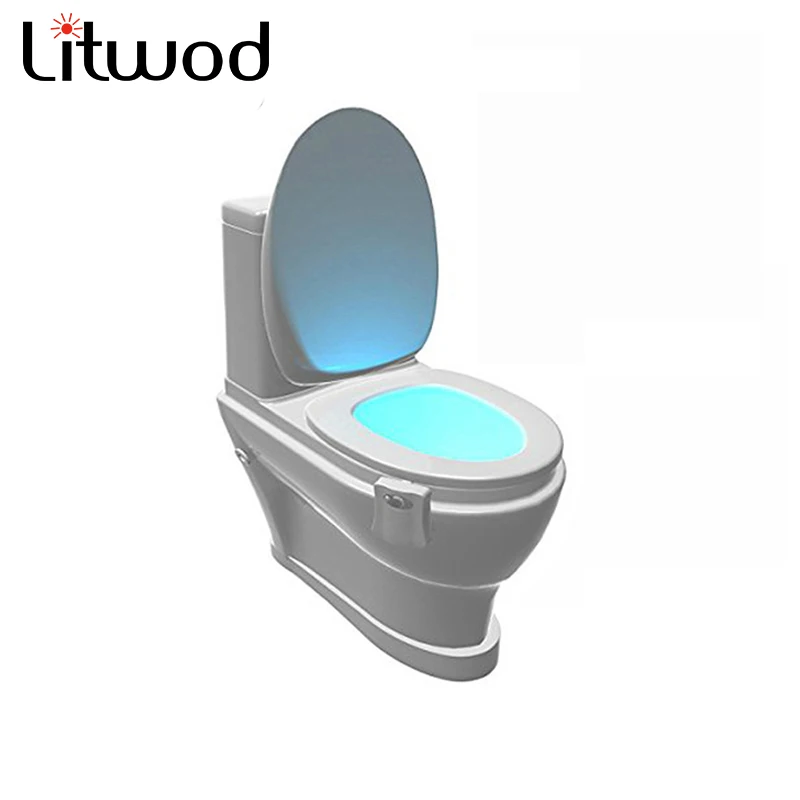 

Litwod Sensor Toilet Light LED Lamp Human Motion Activated PIR 8 Colours Automatic RGB Night lighting Toilet Nightlight