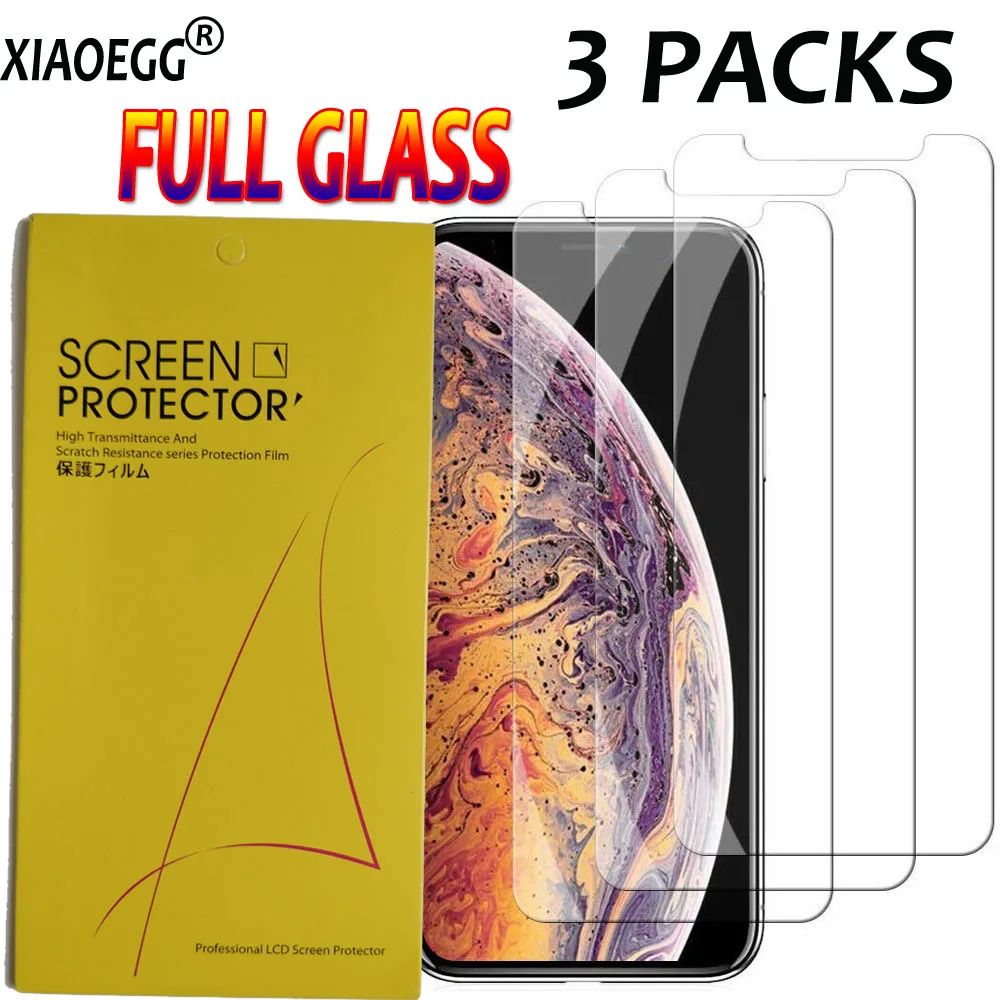 3-Pack Glass Protector Film For iPhone 6 6s 7 8 Plus X Xs Max XR Tempered GLASS Screen Protector Cover For iPhone 8 X 7 6 6plus
