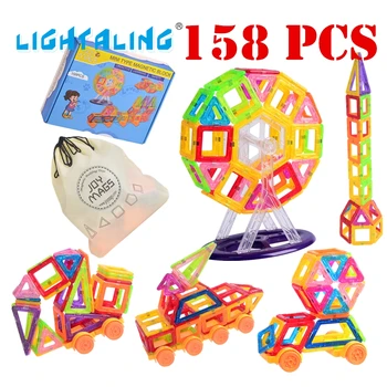 

Lightaling Toy Bricks 60/90/110/130/158 PCS Mini Magnetic Block Designer Sets DIY Educational Toys for Children Toddler