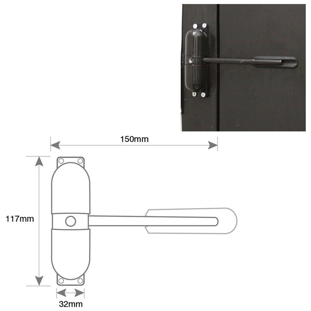 

20-70kg Zinc Alloy Spring Automatic Door Closer Mounted Door Stops Adjustable Surface MAL999