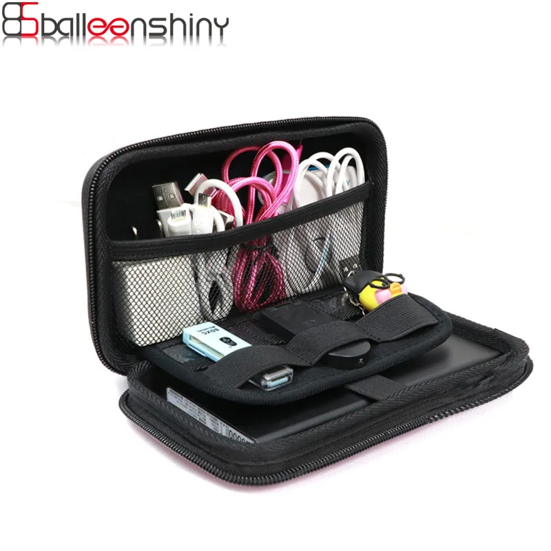 

BalleenShiny EVA Digital Storage Bag Cable Sd Card Sorting Organizer Bags Data Line Phone Charger Case Liner Package
