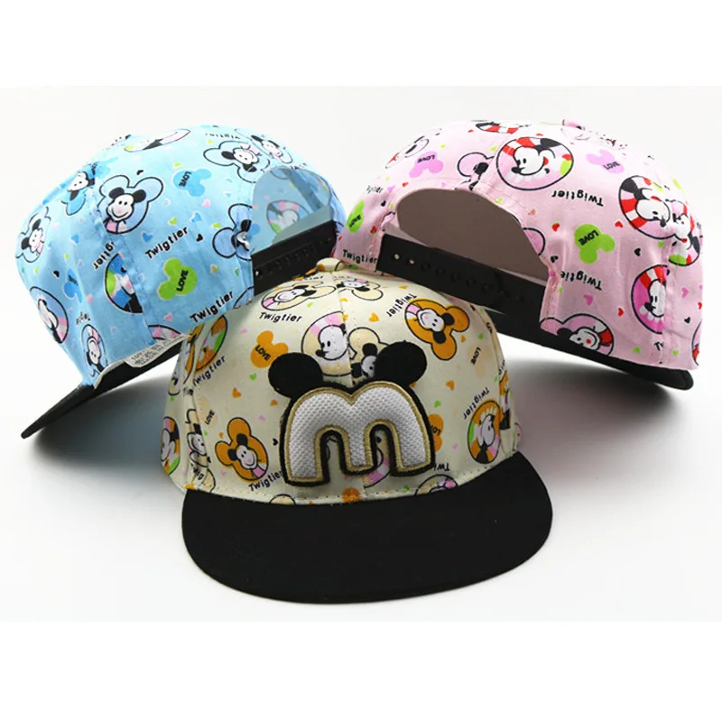 Модная детская шапка с милым мультяшным принтом, бейсбольные кепки с мышкой, удобная текстура, бейсбольная кепка для детей, для мальчиков и девочек