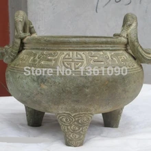 Xd 001276 9." Китай бронза рука-резные Два Дракона курильница кадило кадило