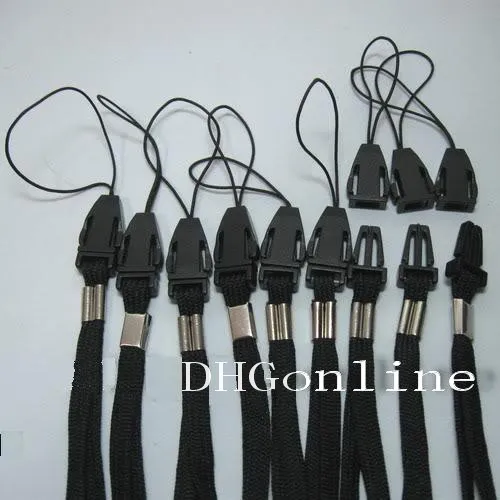 

100 PCS Detachable Strap lanyard CLIP for Phone Mp3 ID Card holder reel Badge Black