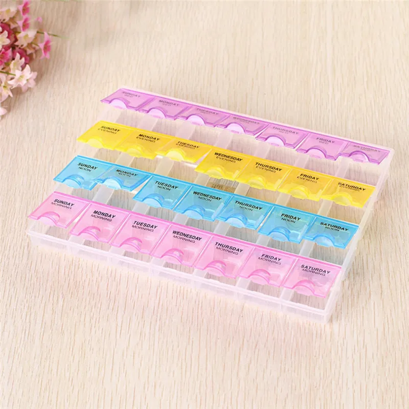 

Best Quality Home Cleaning Organizer AM NOON PM 7 DAY Weekly Tablet Pill Box Holder Medicine Dispenser Organizer Case Storage