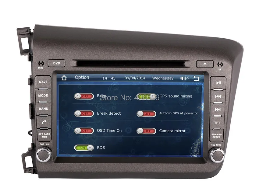 Flash Deal 8" Head Unit Car DVD Player for Honda Civic Left Side Drive 2012 2013 w/ GPS Navigation Radio TV BT USB SD AUX 3G Stereo Audio 3