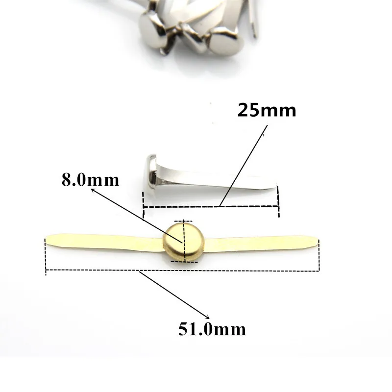 50 шт 8X25 мм золотые металлические круглые штифтики для скрапбукинга, украшение, крепеж, шипы, шипы, сделай сам, ремесла для домашнего бумажного украшения