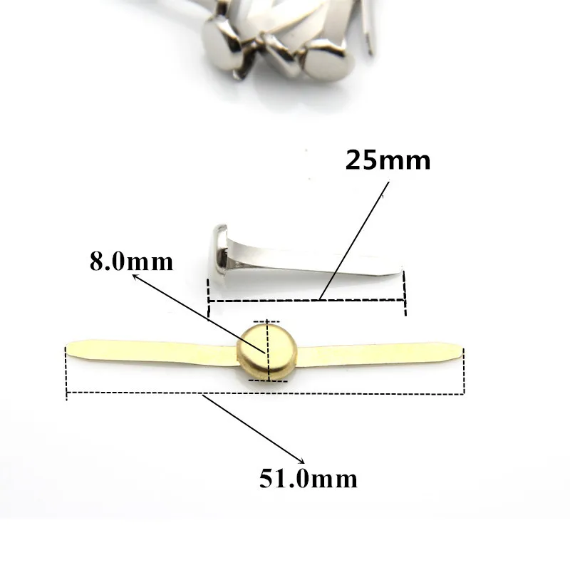 50 шт. 8X25mm золото металлические круглые штифтики для скрапбукинга украшение