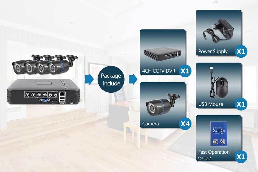 MISECU 4CH CCTV система 720 P 3 в 1 аналоговая камера высокого разрешения, система видеонаблюдения, цифровой видеорегистратор 2 шт. 1,0 МП система наблюдения с инфракрасными датчиками камера 1200 TVL камера наблюдения