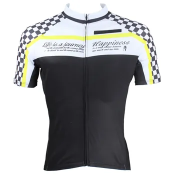 

ILPALADINO New arrival Cycling Jersey Rugby For Male Riding Black And White Plaid Fitness Off Road Bicycle Clothing Short Sleeve