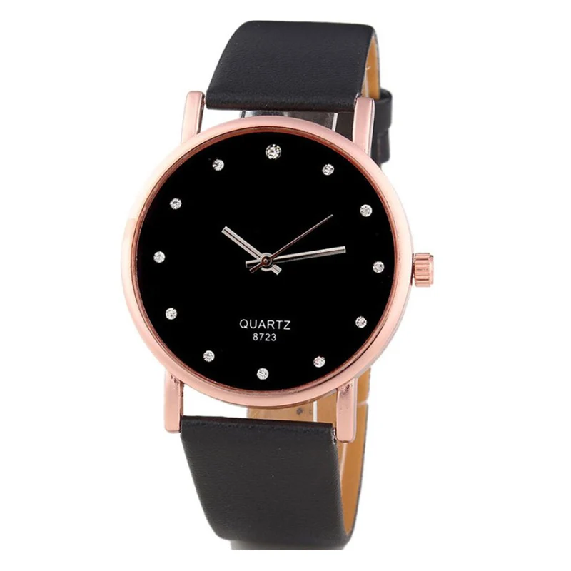 Горячая распродажа Женские часы с бриллиантами модные из искусственной кожи Бизнес Кварцевые часы Женские Аналоговые наручные часы Reloj Mujer# YL5