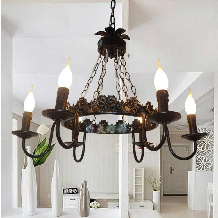 

American country Mediterranean industrial creative personality with a decorative chandelier European iron living room bedroom st
