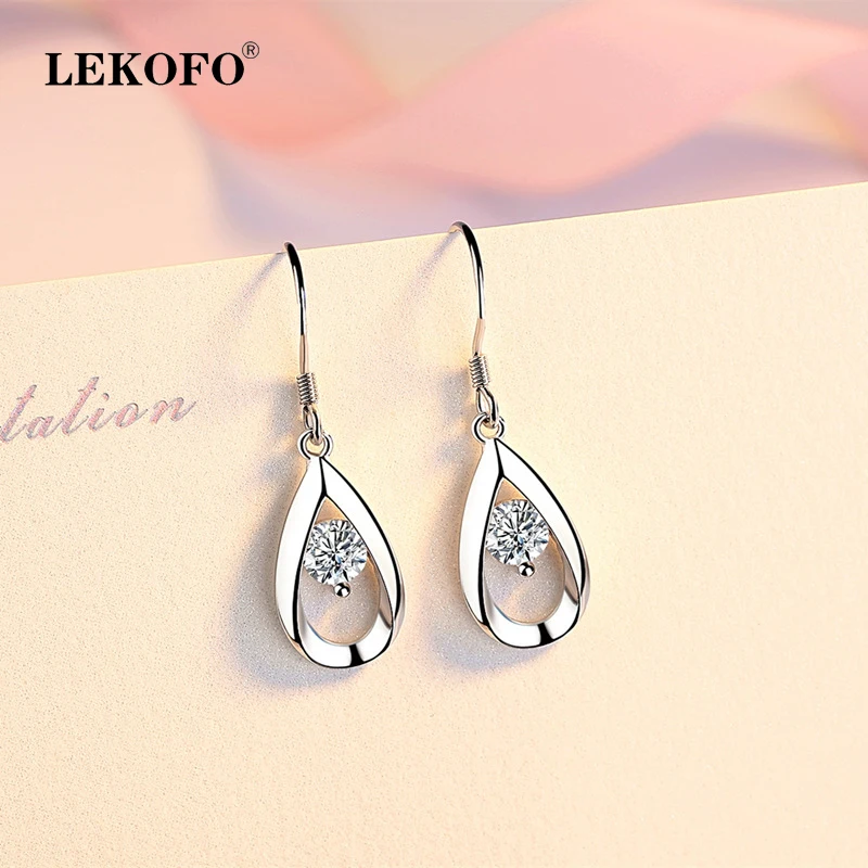 LEKOFO nuevos pendientes de gota de agua joyería de moda coreana Simple