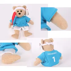 Теннисная супер звезда Роджер Федерер кукла набивной плюшевый мишка по имени Федер ЕР Фигурка Статуя синий набор Теннисная ракетка