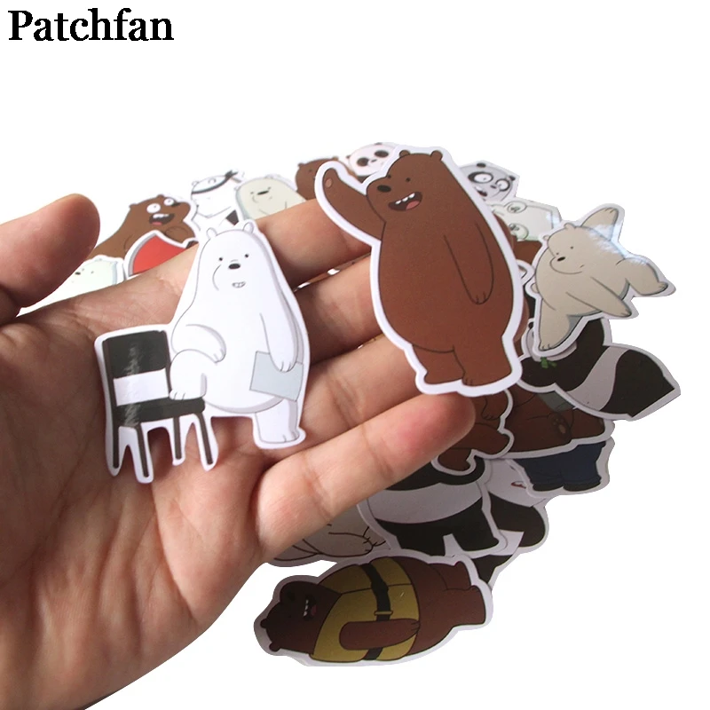 Patchfan 37 шт. Мы Голые Медведи мультфильм забавные наклейки для скрапбукинга DIY ноутбук скейтборд мотоцикл домашние декоративные значки A2015