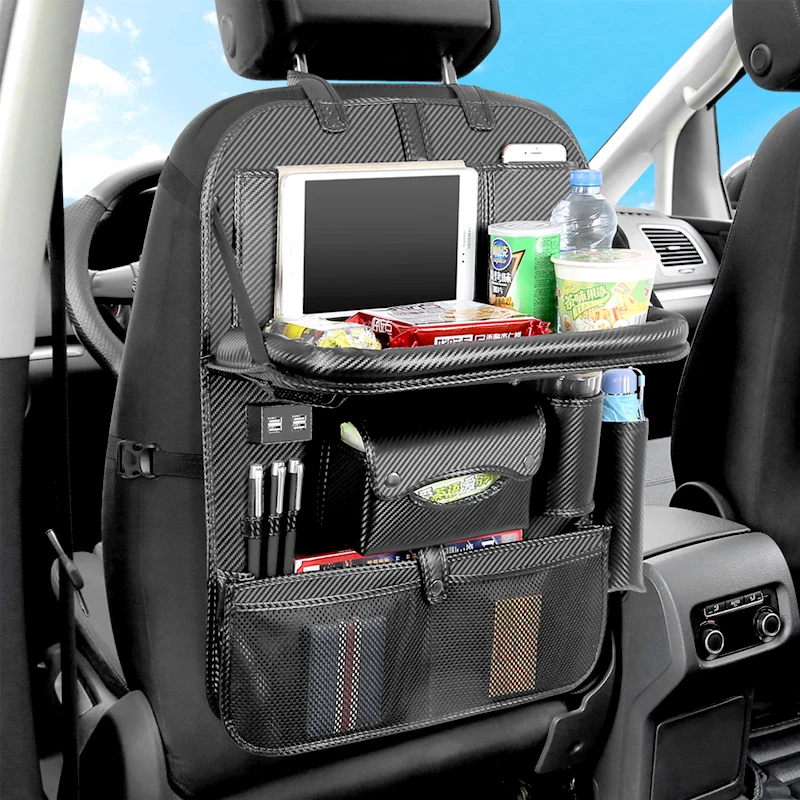 4 USB High Quality Leather Car Rear Seat Organizer Multi Pocket Car Seat Back Bag Car Travel Organizer with Tray for Children 4 USB High Quality Leather Car Rear Seat Organizer Multi Pocket Car Seat Back Bag Car Travel Organizer with Tray for Children