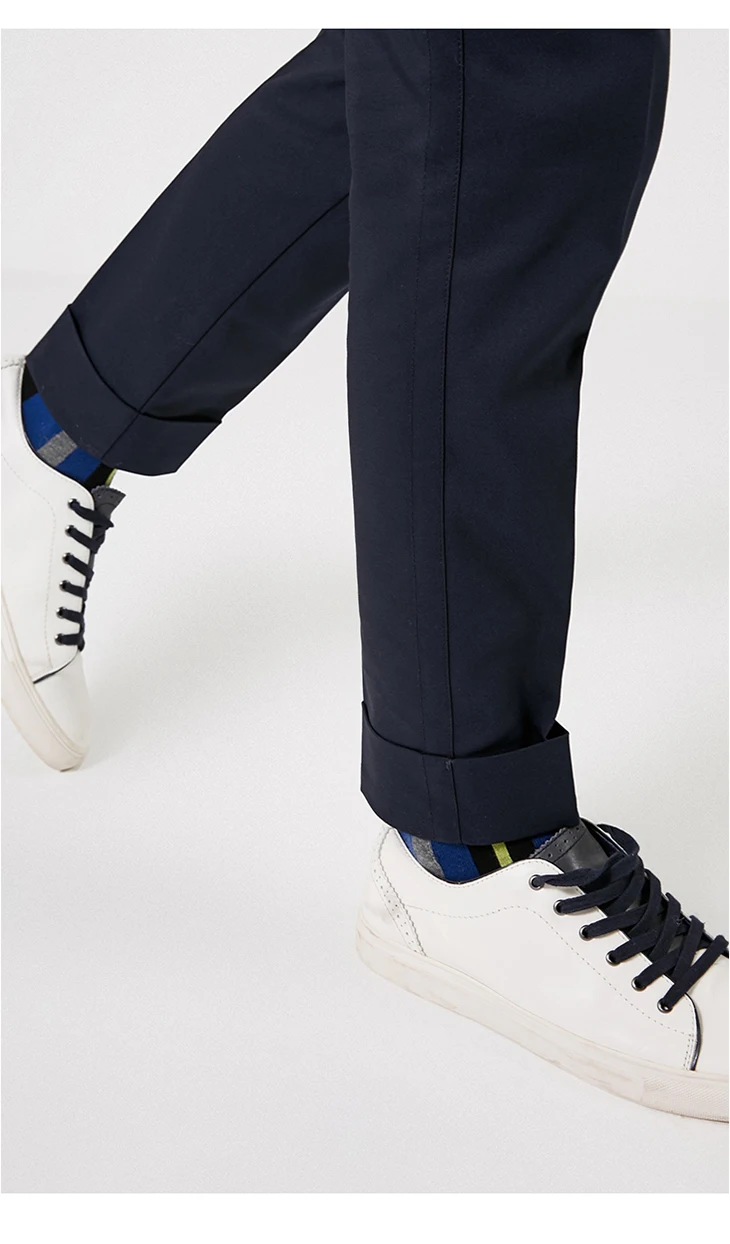 Отборные мужские брюки из смешанного хлопка с легким стрейчевым рисунком чистого цвета S | 419114521