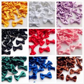 

CNCRAFT 50pcs Handmade DIY Small Polyester Satin Ribbon Bow Tie Wedding Scrapbooking Embellishment Crafts Accessory Decoration