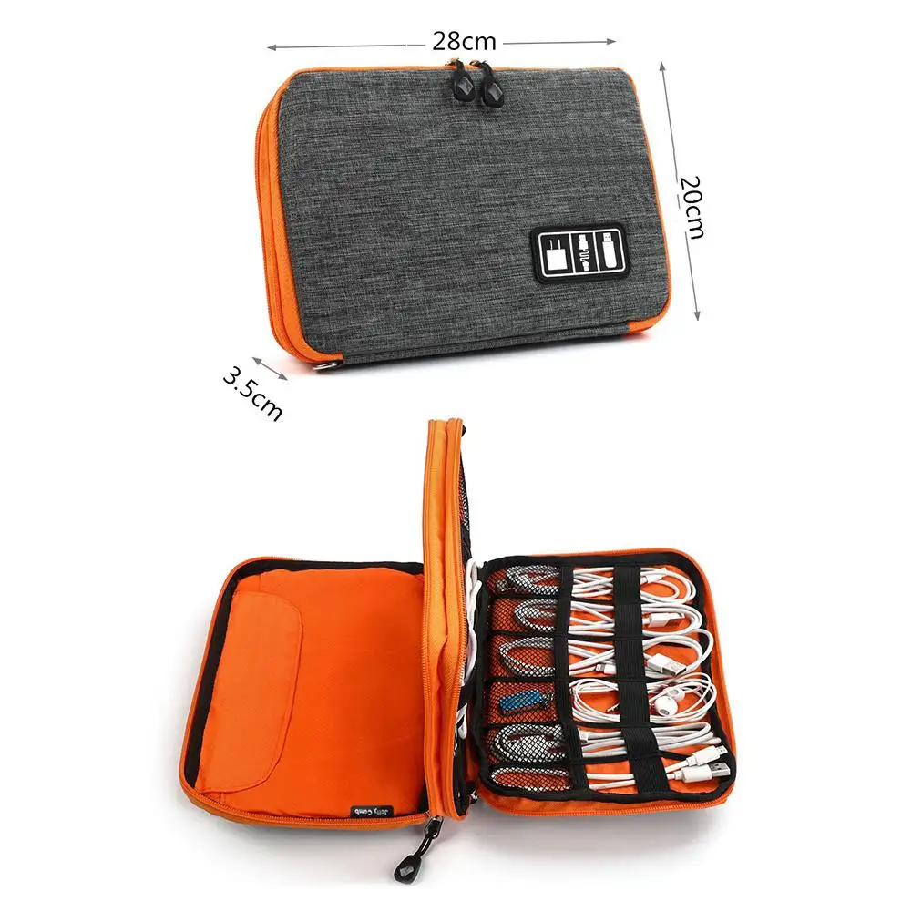 EastVita Double-layer Data Cable Storage Bag iPad Mobile Phone Accessories Multi-Function Electronic Storage Case