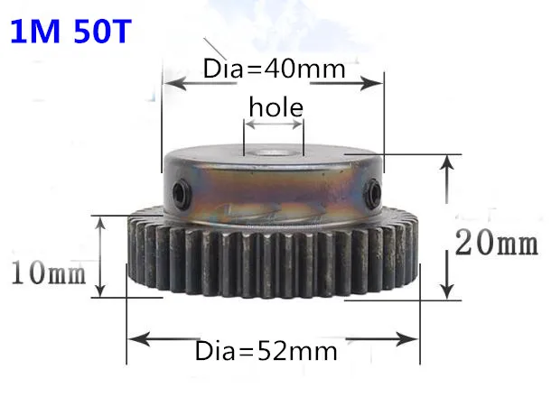 

1M 50T 1 mod gear pinion 50 teeth spur gear precision bore 6-15mm cnc pinion motor accessory drive robot race transmission RC