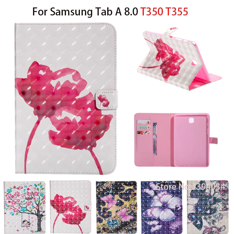 Custodia Sm-T350 Per Samsung Galaxy Tab A T350 T351 T355 P350 8.0 "Smart Case Cover Funda Tablet Moda Pu Custodia In Pelle