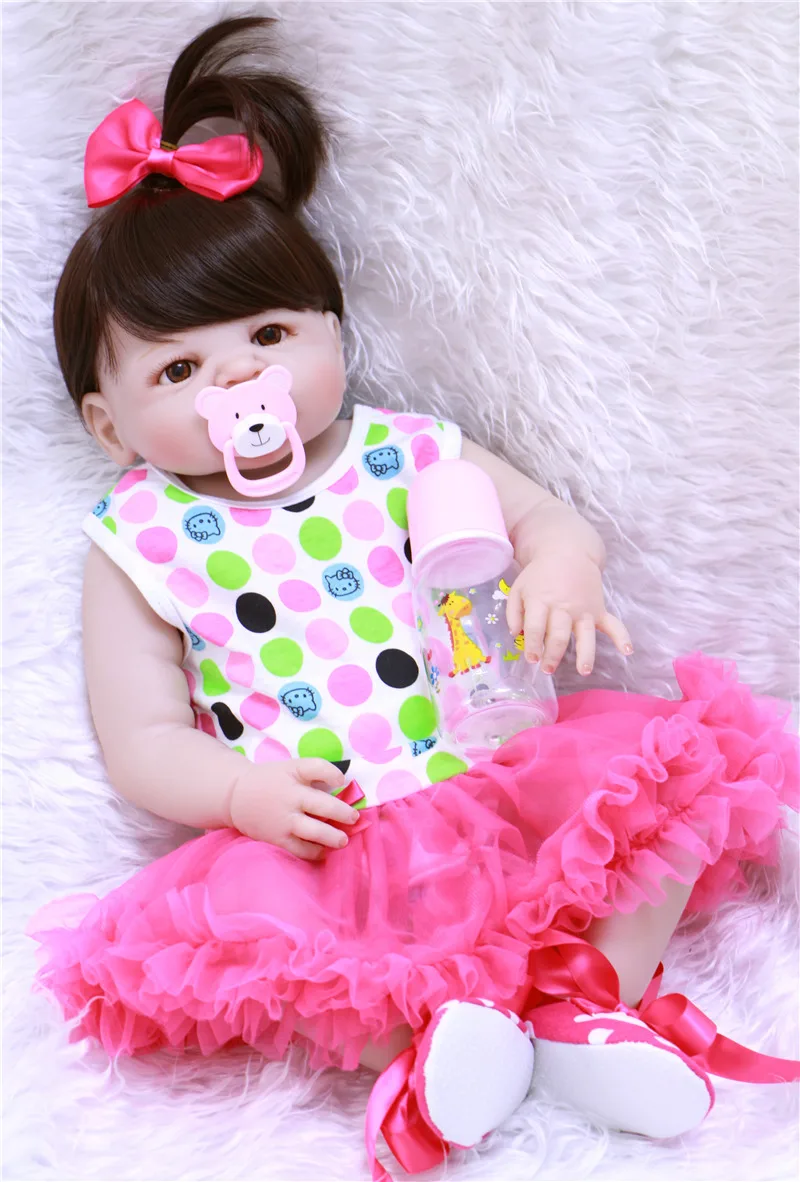 

57cm Baby Dolls Handmade Reborn Girl Doll Children Toy Full Silicone Vinyl Girl Toddler Bebe Reborn Kids Birthday Holiday Gift