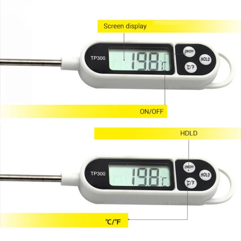 TP300 электронный термометр для еды, мяса, кухни, столовой, бара, кухонной утвари, цифровой датчик для приготовления пищи, барбекю, печи, измерительные инструменты
