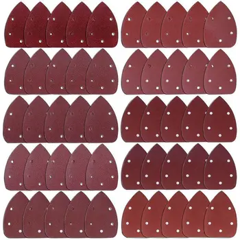 

50 Pieces Mouse Detail Sander Sandpaper Sanding Paper Hook and Loop Assorted 40/ 60/ 80/ 100/ 120/ 180/ 240/ 320/ 400/ 800 Gri