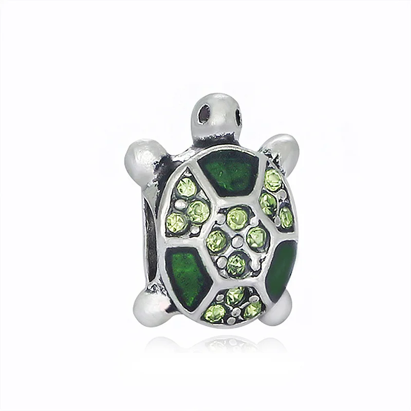 

plata de ley 925 Jewelry wholesale fashion new alloy crystal diy animal wonderful beads bracelet charms ENM426