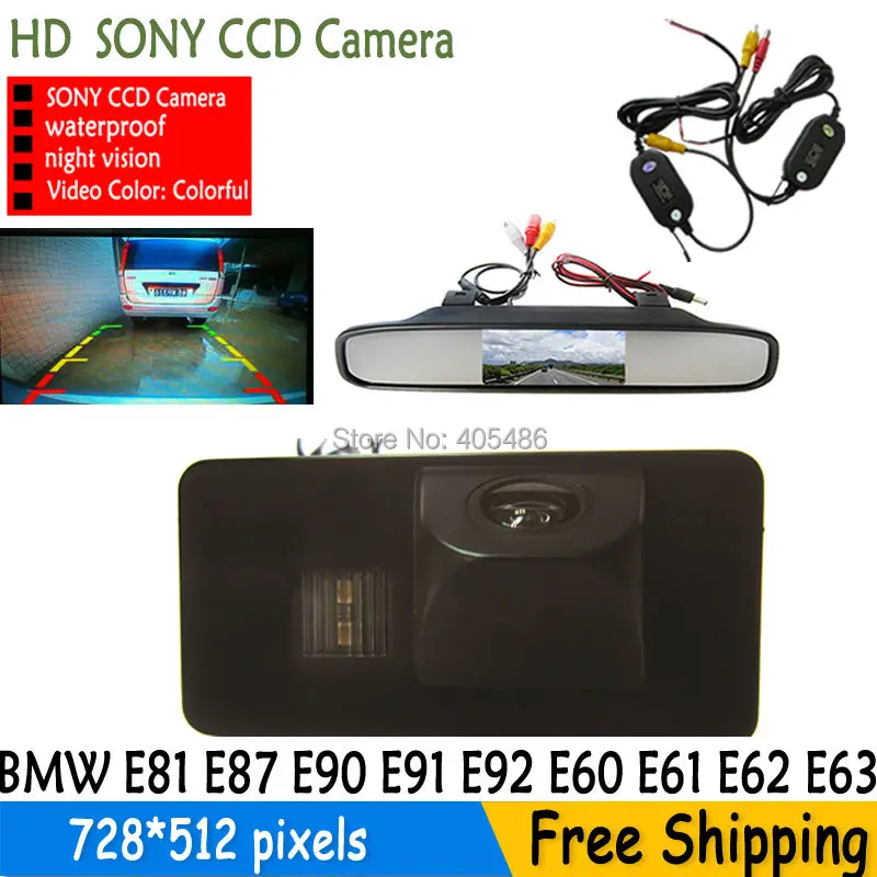 

wireless sony CCD HD Car Rear View Reverse BackUp Parking Camera with monitor for BMW E81 E87 E90 E91 E92 E60 E61 E62 E64 X5 X6