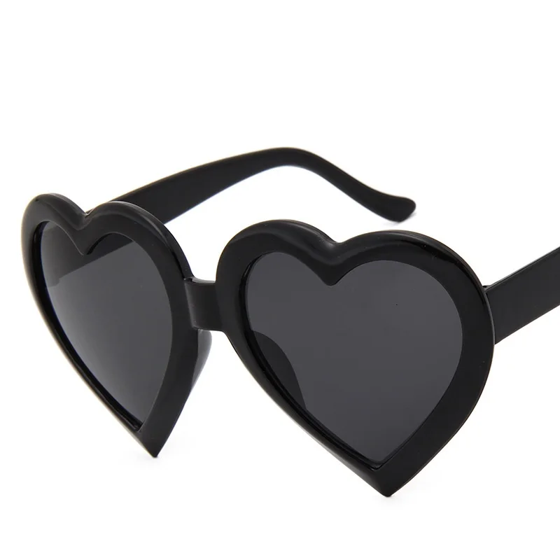Новая мода, солнцезащитные очки в форме сердца, женские, брендовые, дизайнерские, солнцезащитные очки, зеркальные, черные, женские, UV400 - Цвет линз: Черный